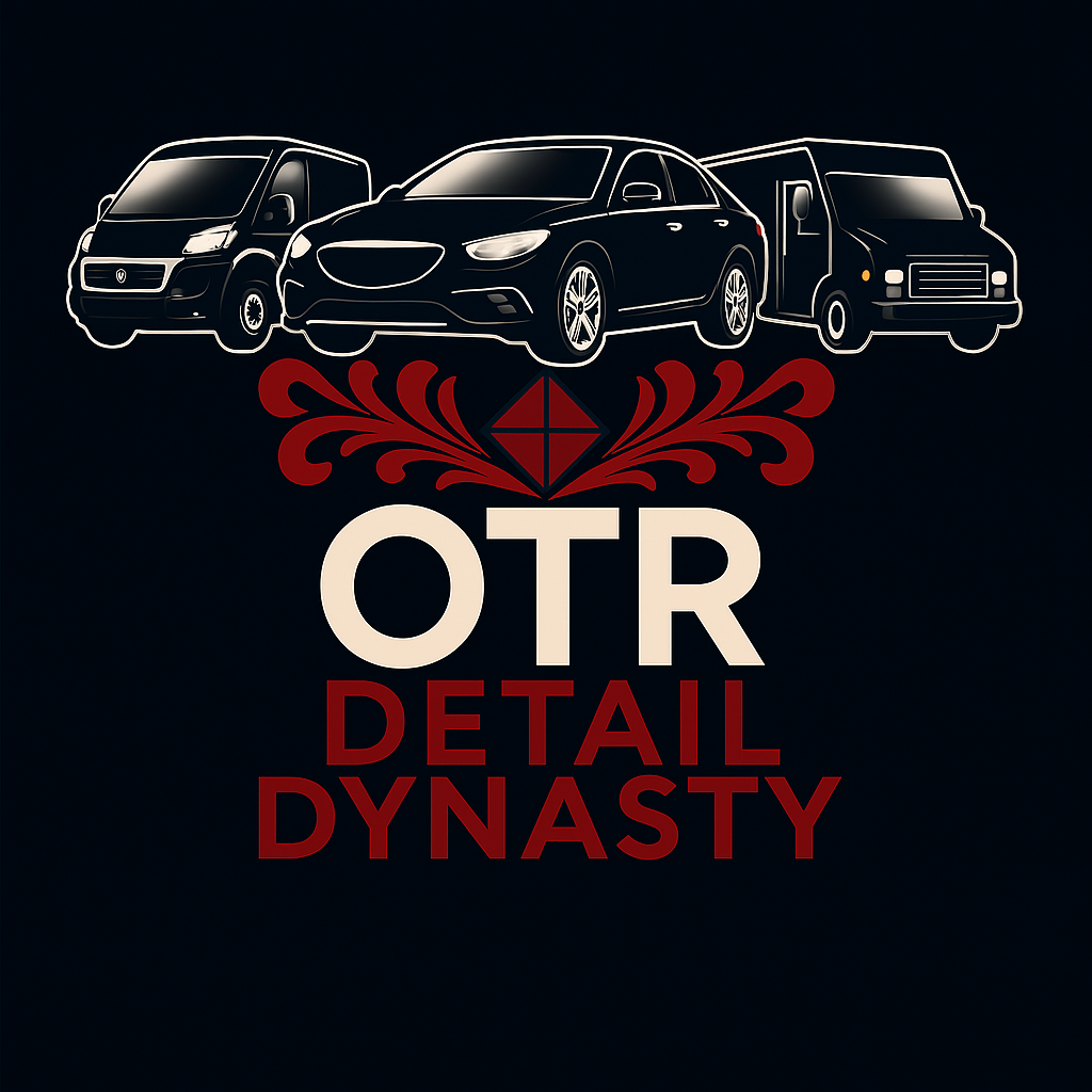 OTR Detail Dynasty professional automotive detailing services logo featuring various vehicle silhouettes